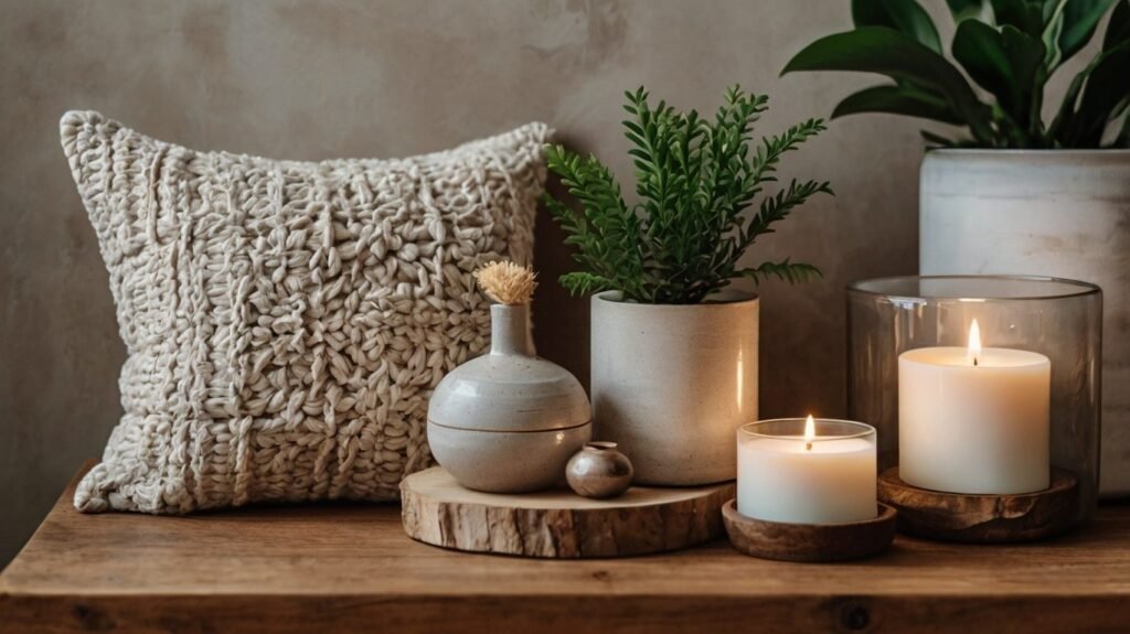 A flat-lay of affordable decor items